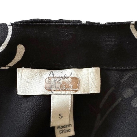 Joie Black 3/4 Sleeve Surplice V Neck Silk Asymmetric Wrap Dress Size Small - Picture 9 of 10